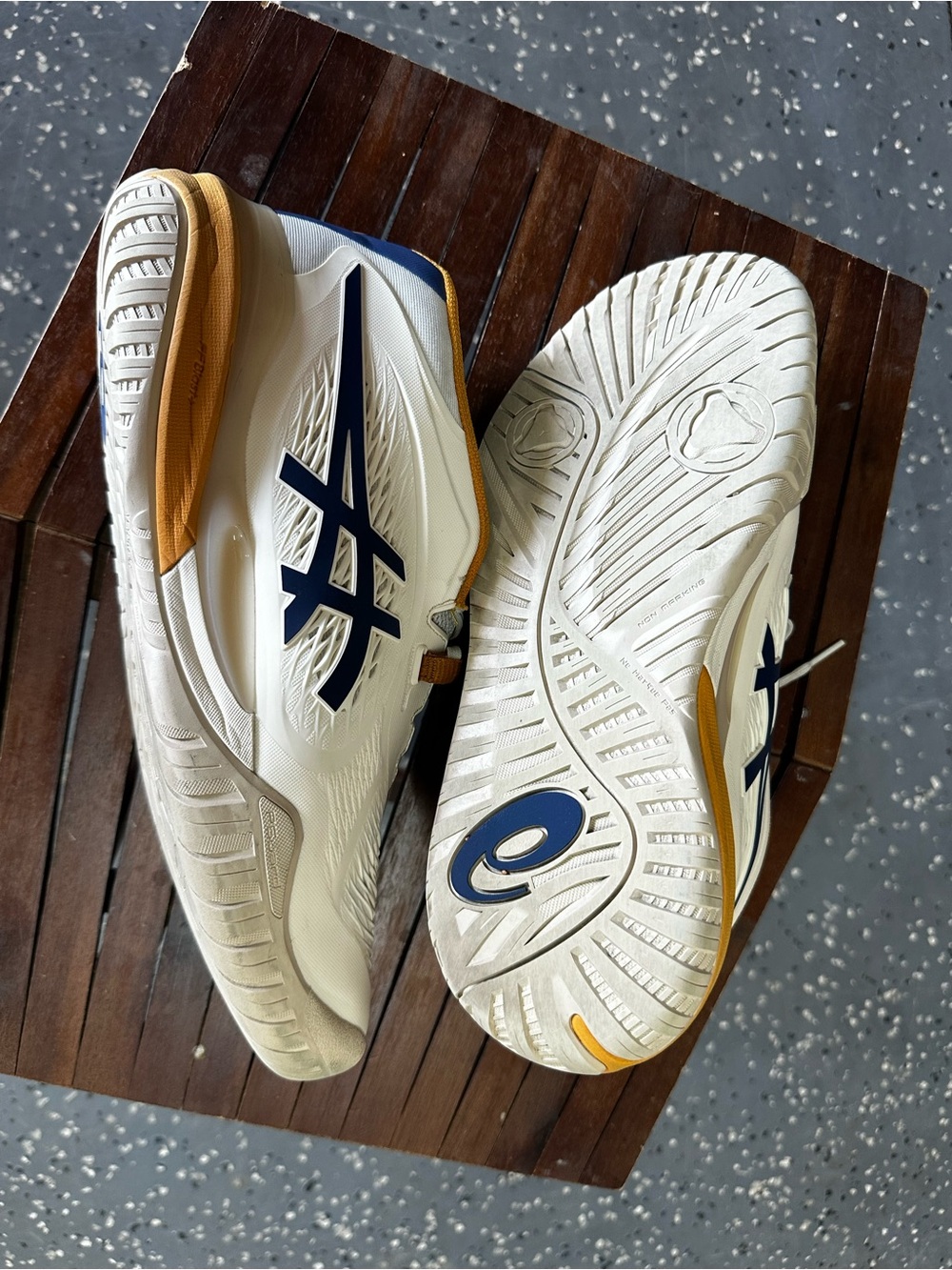 Asics Gel Resolution X Cream/Deep Ocean Men's Shoes - Picture 3 of 7
